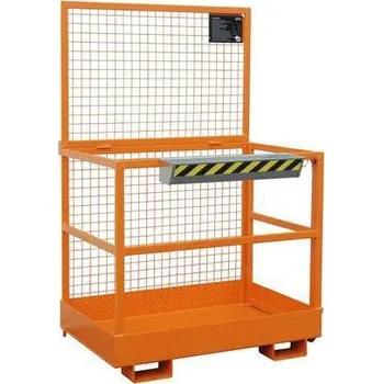 Plošinový vozík Pracovní klec pro vysokozdvižný vozík, rozměry 80 x 120 cm, stacionární