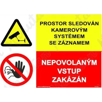 Prostor sledován kamerovým systémem se záznamem, plast 297 x 210 x 2 mm A4