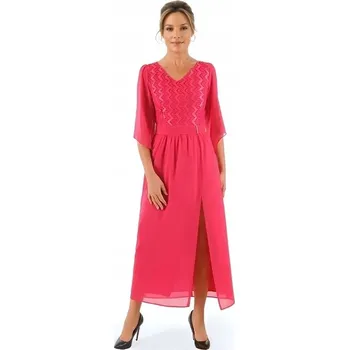 Dámské šaty Maxi koktejlové šaty Carla Moreno s krajkou, velikost 52