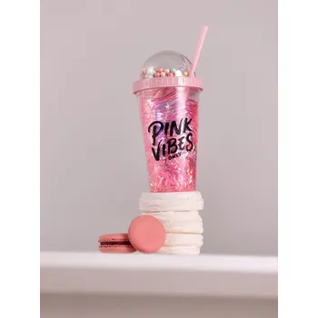 Sinsay - Hrnek s víčkem a brčkem - pastelová růžová - 326ES-03X - 326ES-03X-ONE