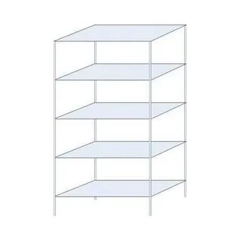 Dílenský regál Kovový regál Ogmios, základní, 200 x 100 x 50 cm, 1 300 kg, 5 polic, 150 kg/police, pozink