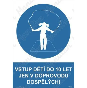 Vstup dětí do deseti let jen v doprovodu dospělých, plast 210 x 297 x 0,5 mm A4