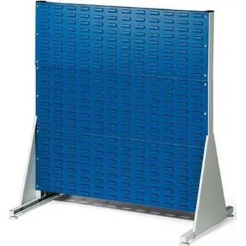 Knihovna Oboustranný PERFO regál, výška 112 cm, modrý