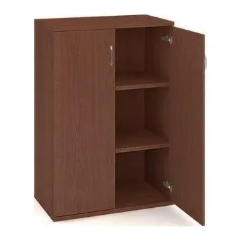 Šatní skříň Střední široká skříň Strong, 115,2 x 80 x 40 cm, s dvířky, dezén ořech