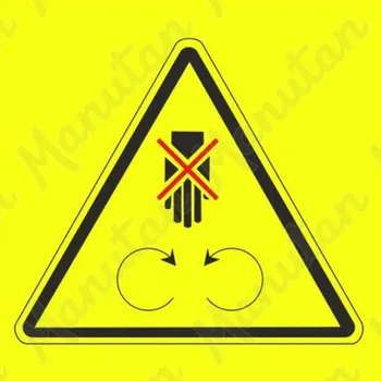 Kancelář Výstraha neotvírej neodstraňuj bezpečnostní kryt pokud je stroj v chodu, samolepka 40 x 40 x 0,1 mm, arch 35 ks