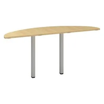 Stolová přístavba Alfa 200 s šedým podnožím, 45 x 162,5 x 74,2 cm, 1/2 kruh, dezén divoká hruška