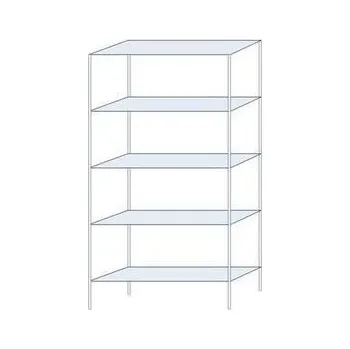 Dílenský regál Kovový regál Ogmios, základní, 200 x 100 x 30 cm, 1 300 kg, 5 polic, 250 kg/police, pozink