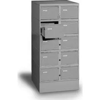 Kartotéka Dvouřadá kovová lístkovnice A5 Severn, 10 zásuvek, šedá