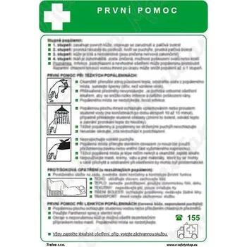 První pomoc při popálení, plast 210 x 297 x 0,5 mm A4
