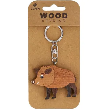 Přívěsek Dřevěný přívěsek Kanec hnědý