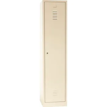 Nábytek Svařovaná šatní skříň s mezistěnou, 1 oddíl, béžová/béžová, cylindrický zámek - Manutan Expert DURO PROFI