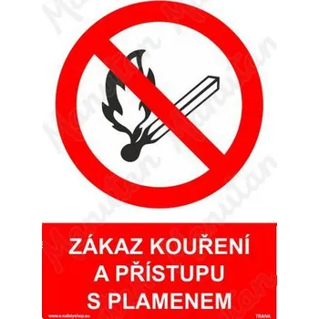 Kancelář Zákaz kouření a přístupu s plamenem, samolepka 210 x 297 x 0,1 mm A4