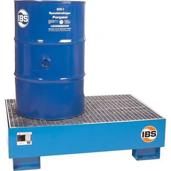 Olejová vana Ocelová záchytná vana IBS H10 s roštem, pro 2 sudy