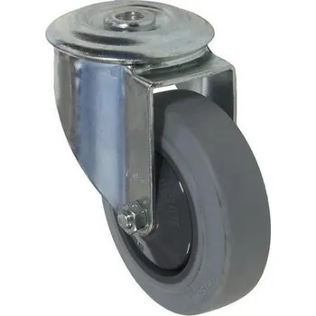 Gumové přístrojové kolo se středovým otvorem, průměr 100 mm, otočné, valivé ložisko