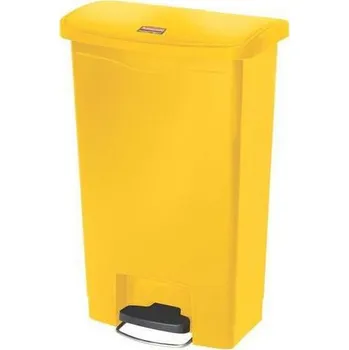 Odpadkový koš Plastový odpadkový koš Rubbermaid Front Step, objem 50 l, žlutý