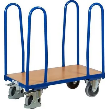 Stavebniny Plošinový vozík se čtyřmi rohovými podpěrami, do 400 kg, 99 x 91 x 50 cm, modrý