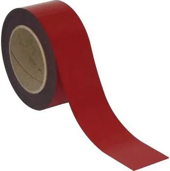 Kancelář Magnetická páska na regály Manutan Expert, 10 m, červená, šířka 100 mm
