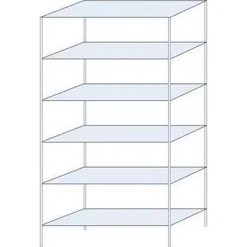 Dílenský regál Kovový regál Ogmios, základní, 250 x 130 x 50 cm, 1 700 kg, 6 polic, 150 kg/police, pozink