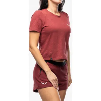 Dámské tričko Salewa Lavaredo Hemp Crop T-Shirt - syrah 40 (L)