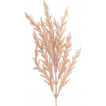 umělá květina Větvička PAMPASOVÉ trávy 32 cm KRÉMOVO-PUDROVÁ