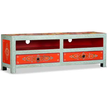 Televizní stolek vidaXL Stolek pod TV, masivní mangovník, ručně malovaný