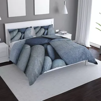 Povlečení Sablio Povlečení Černé kameny - 140x220 / 90x70