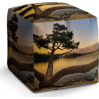 Taburet Sablio Taburet Cube Strom u jezera: 40x40x40 cm