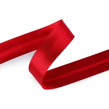 Šikmý proužek saténový šíře 30 mm zažehlený, střední, 5 (059) červená