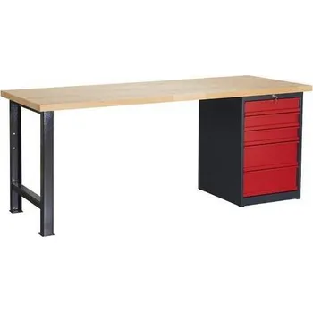 Dílenský stůl Dílenský stůl Weld s 5 zásuvkami, 84 x 150 x 80 cm, antracit