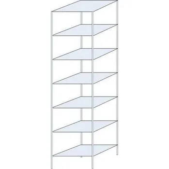 Dílenský regál Kovový regál Ogmios, základní, 300 x 75 x 60 cm, 2 300 kg, 7 polic, 150 kg/police, pozink