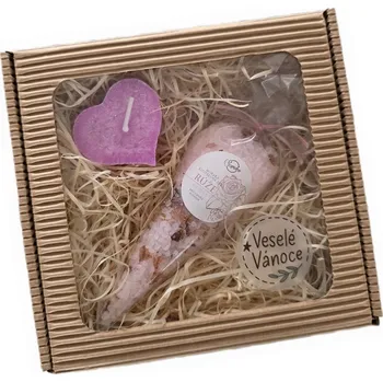 Svíčka Supeko Dárkový balíček Plovoucí svíčka a sůl růže 100 g