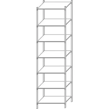 Dílenský regál Kovový regál Taranis, základní, 300 x 75 x 30 cm, 1 200 kg, 7 polic, stříbrný