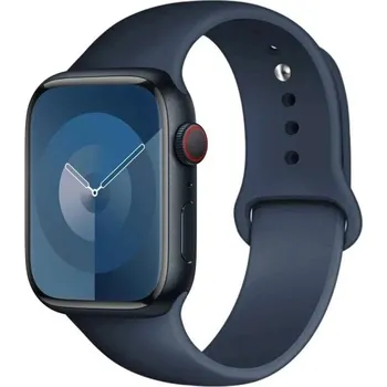 Silikonový řemínek pro Apple Watch Series 9 8 7 6 5 4 3 SE Ultra 2 38 mm - 40 mm - 41 mm M-L Vodotěsný měkký pryžový pásek pro pohodlné celodenní nošení námořnická modrá