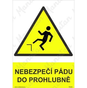 Nebezpeční pádu do prohlubně, plast 210 x 297 x 0,5 mm A4