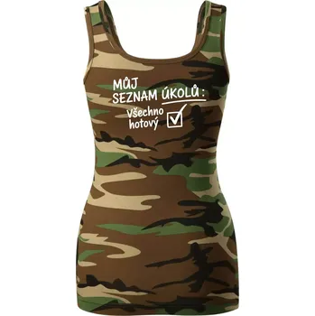 Dámské tričko Můj seznam úkolů - Dámské Maskáčové tílko - L ( Hnědý maskáč )