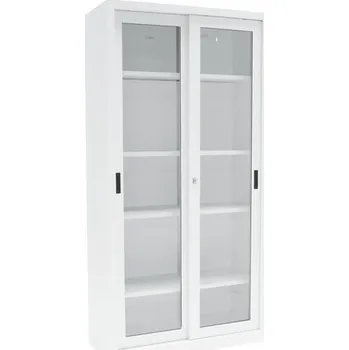 Dílenská skříň na nářadí Manutan Expert, 200 x 100 x 45 cm, šedá/šedá