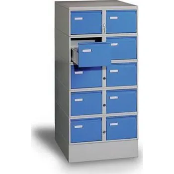 Kartotéka Dvouřadá kovová lístkovnice A5 Severn, 10 zásuvek, modrá