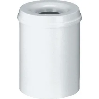Odpadkový koš Kovový samozhášecí odpadkový koš Hole, objem 80 l, bílý