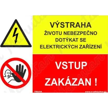 Kancelář Výstraha životu nebezpečno dotýkat se elektrických zařízení, plast 210 x 148 x 0,5 mm A5