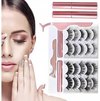 Péče o řasy a obočí MAGNETICKÉ ŘASY UMĚLÉ ŘASY PINZETA EYELINER 10 PÁRŮ