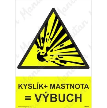 Kancelář Kyslík + mastnota = výbuch, samolepka 210 x 297 x 0,1 mm A4