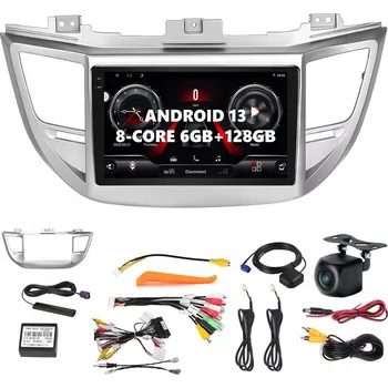 Mobilní telefon ANDROID 13 RÁDIO PRO HYUNDAI TUCSON 2015-2018 s CARPLAY a ANDROID AUTO, SIM, 6GB RAM / 128GB