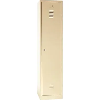 Nábytek Svařovaná šatní skříň s mezistěnou, 1 oddíl, béžová/béžová, otočný uzávěr - Manutan Expert DURO PROFI