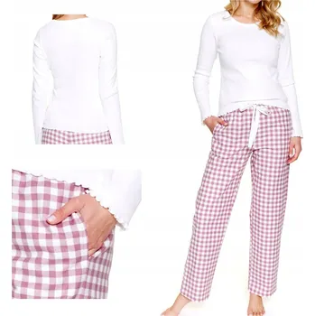 Dámské pyžamo Doctor Nap Dámské bavlněné pyžamo s dlouhým rukávem PM 7302 mauve M