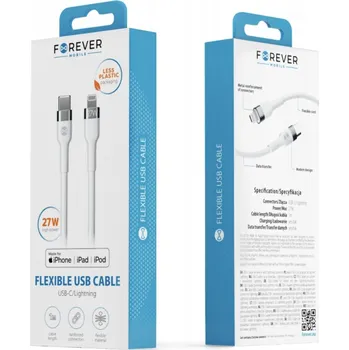 Datový kabel Kabel Forever USB typ C - Apple Lightning 1 m vícebarevný