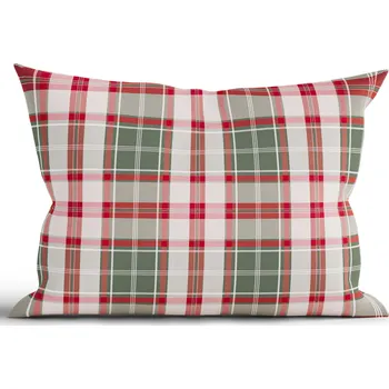Povlak na dekorativní polštářek Vánoční bavlněný povlak na polštář Renforcé 40 × 60 cm – Káro zelené
