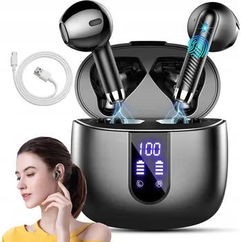 Sluchátka BEZDRÁTOVÁ SLUCHÁTKA do uší ENC Bluetooth 5.3 Dva Mikrofony