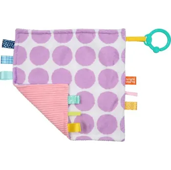 BRIGHT STARTS Mazlící dečka na C kroužku Little Taggies fialové tečky 0 m+