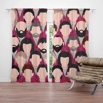 Závěs Sablio Závěs Money heist Anonymní tváře: 2ks 140x250cm