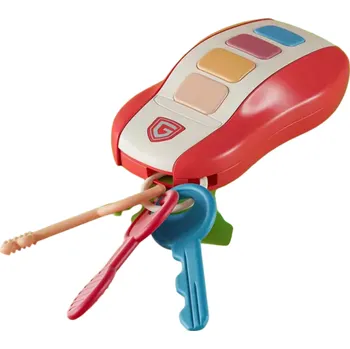 Hudební klíče pro děti 10,5 x 6 cm Červená nebo modrá hračka s tlačítky se zvuky a přívěsky Klíče na hraní s melodickými efekty červená